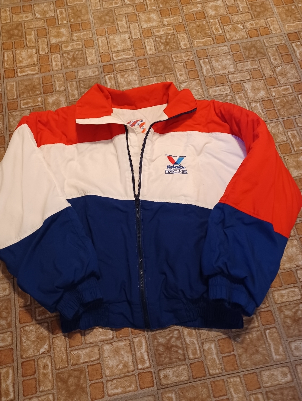 Valvoline Racing Colorblock  Jacket - Red White Blue Vintage Nascar Mark Martin